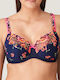 Bra without Padding Underwire Blue