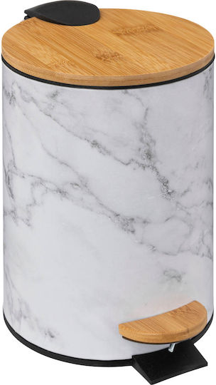 5Five Metallic Bathroom Basket Soft Close 3lt White