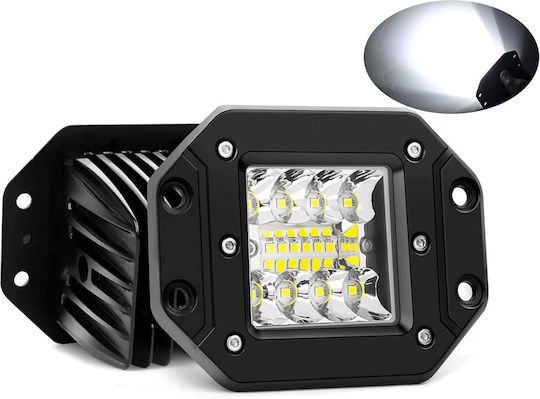 Squareς Waterproof Headlights Car LED 12V 36W 12cm with White Lighting 1pcs