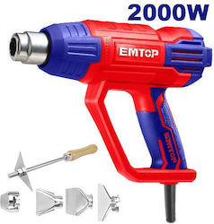 Emtop EHGN20001 Πιστόλι Θερμού Αέρα 2000W με Ρύθμιση έως 570°C