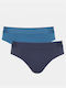 Men's Slips Blue with Patterns 2Pack