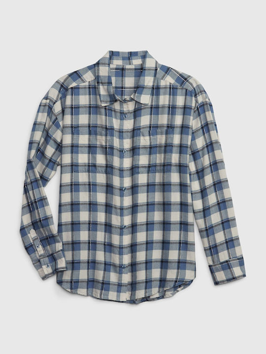 GAP Kids Checked Shirt Blue