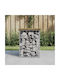 Metallic Cube Garden Stool Outdoor Brown 33x31x42cm