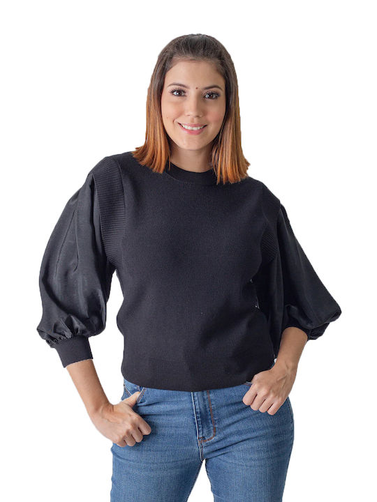 DKNY Women's Blouse Long Sleeve Black