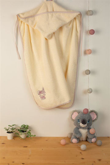 Dimcol Hooded Baby Bath Towel Ecru