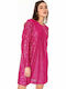 Mini Evening Dress Open Back Fuchsia