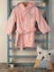 Dimcol Kinderbademantel Rabbit Girl 146 Rosa mit Kapuzen-