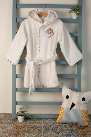 Dimcol Baby Bademantel Kapuzen Angel Weiß