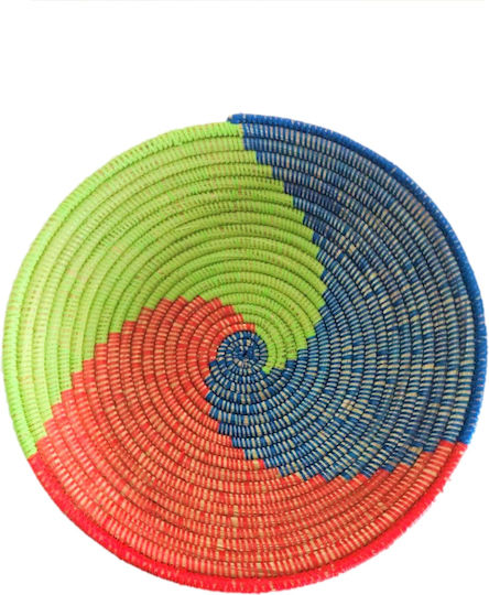 Dekorative Platte Rund Korbweide Mehrfarbig 1Stück 42x42cm
