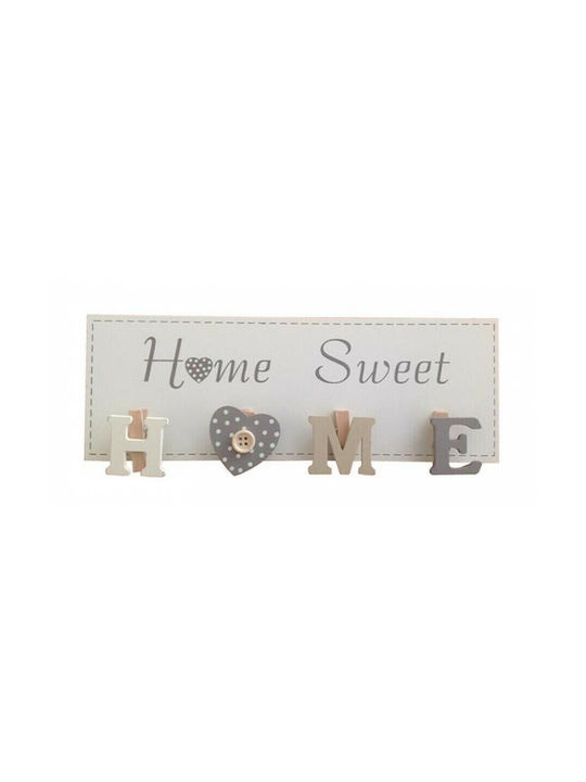 Etoile Κρεμάστρα Τοίχου Home Ξύλινη 4 Θέσεων Λε...