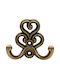 Giusti Antique Wall Hanger Metal 2 Hooks Gold