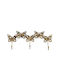 Country Casa Wall Hanger Metal 3 Hooks Gold 44x5x5cm