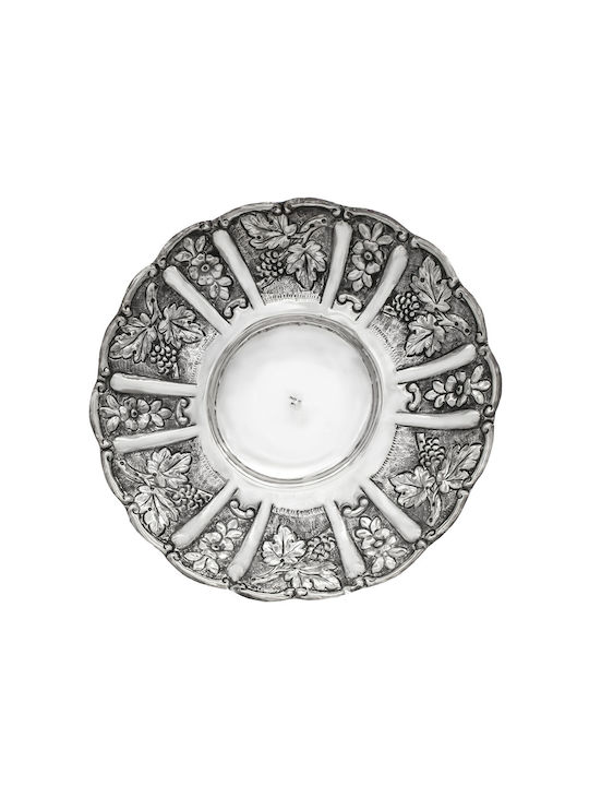Savvas Design Dekorative Platte Rund Silber Silber 1Stück 20x20x3cm