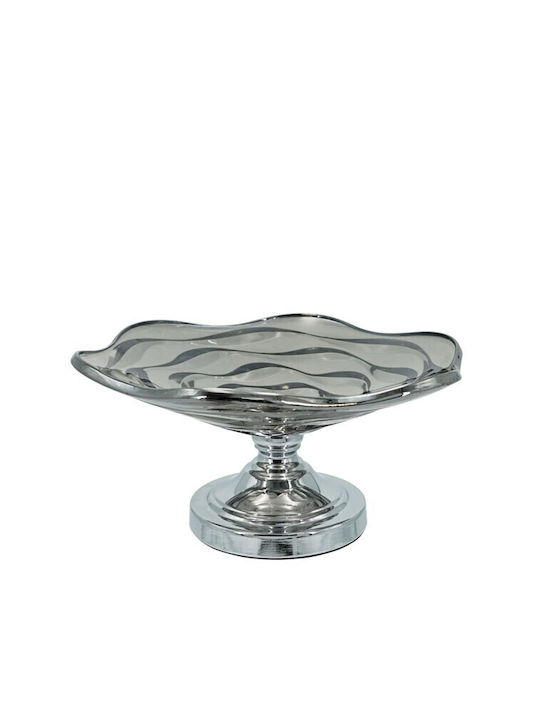Epiplo-Fos Decorative Platter from Silver Silver 35x16x16cm