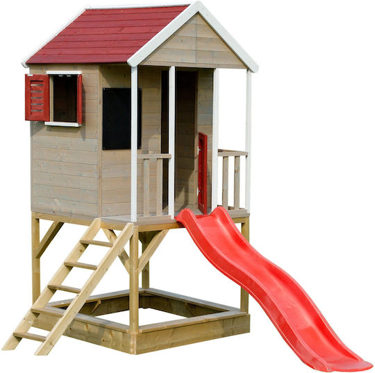 Wendi Toys Ξύλινο Παιδικό Σπιτάκι Κήπου με Τσουλήθρα