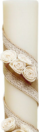 Wedding Tapered Lamp with Lace 15cm