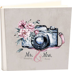 Artificial Leather Rice Paper Wedding Photo Album with 120 Pages Pink Album 30x30cm