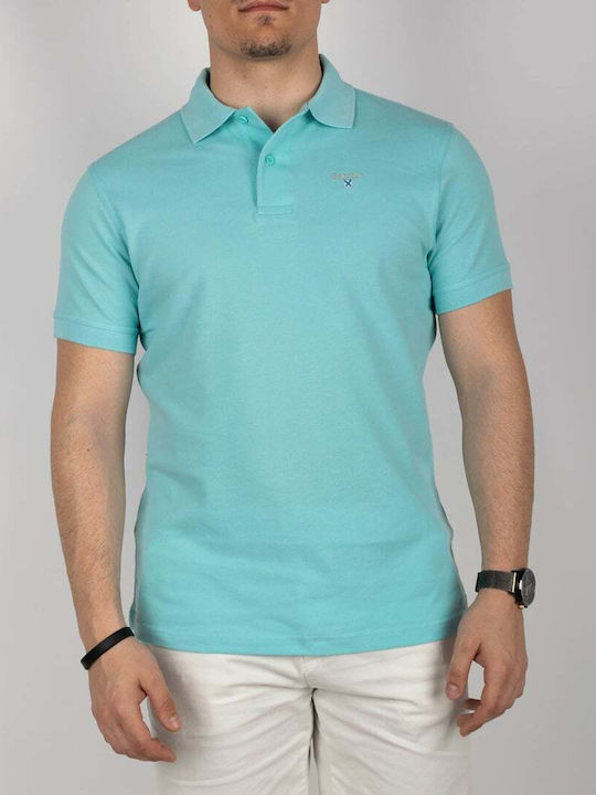 Barbour Ανδρικό T-shirt Κοντομάνικο Polo Γαλάζιο