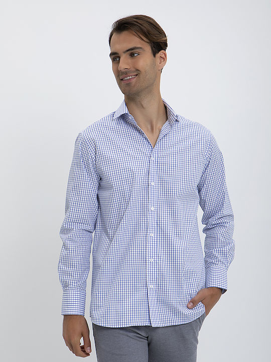 Kaiserhoff Men's Checked Shirt with Long Sleeves Blue
