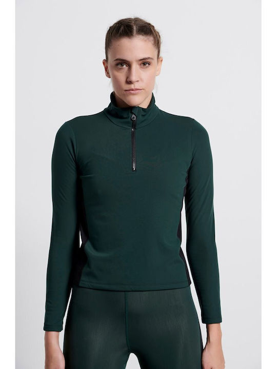 Baya Bluza Sport de Damă Mânecă lungă Verde