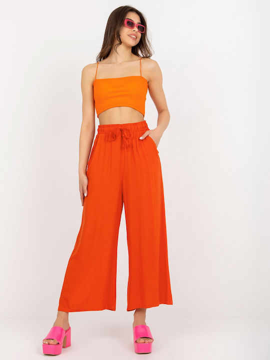 Sublevel Women's Fabric Trousers Orange
