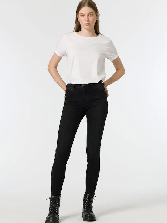 Tiffosi Women's Fabric Trousers in Skinny Fit Black