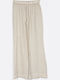 Damen Leinen Pantaloona mit Gummiband Beige
