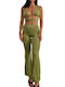 Chica Women's Green Set with High-waisted Trousers with Elastic