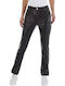 Damen Hoch tailliert Stoff Hose Schwarz