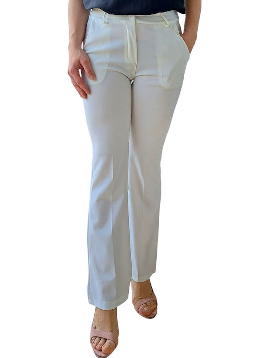 Remix Women's Fabric Trousers White