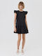 Marella Eva Poplin Summer Mini Dress Black