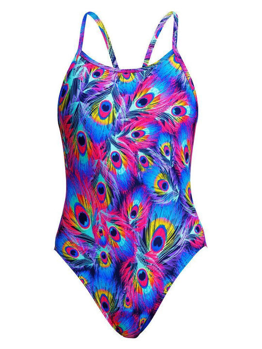 Funkita Girl's Single Strap One Piece Peacock Paradise Funkita Детски Бански Една част Многоцветен