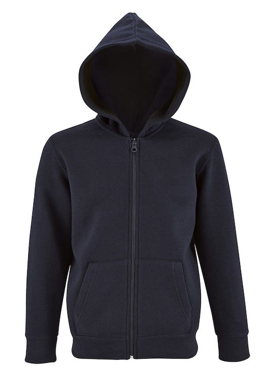 Kids Moda Boys Hooded Sweatshirt with Zipper Navy Blue