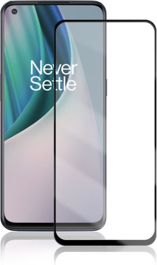 Vollkleber Vollflächig gehärtetes Glas Schwarz (OnePlus Nord N100)
