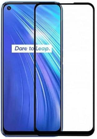 Vollkleber Vollflächig gehärtetes Glas Schwarz (Realme 9i)