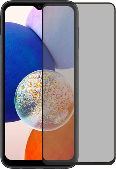 Frame 2.5D Vollkleber Privatsphäre Vollflächig gehärtetes Glas Schwarz (Galaxy A14)