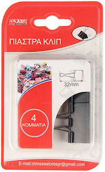 Tpster Κλιπς Μεταλλικά 32mm Μαύρα 4τμχ