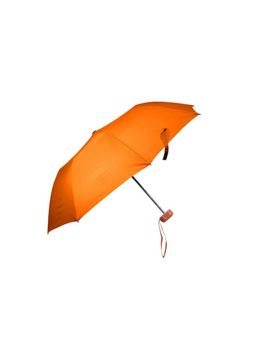 Αντιανεμική Ομπρέλα Βροχής Σπαστή Πορτοκαλί