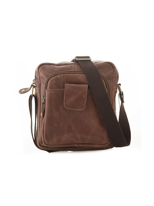 V-store Leather Men's Bag Shoulder / Crossbody Brown