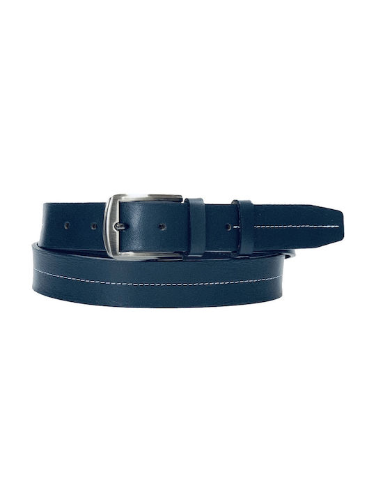 Women Weakness Men's Leather Belt Blue