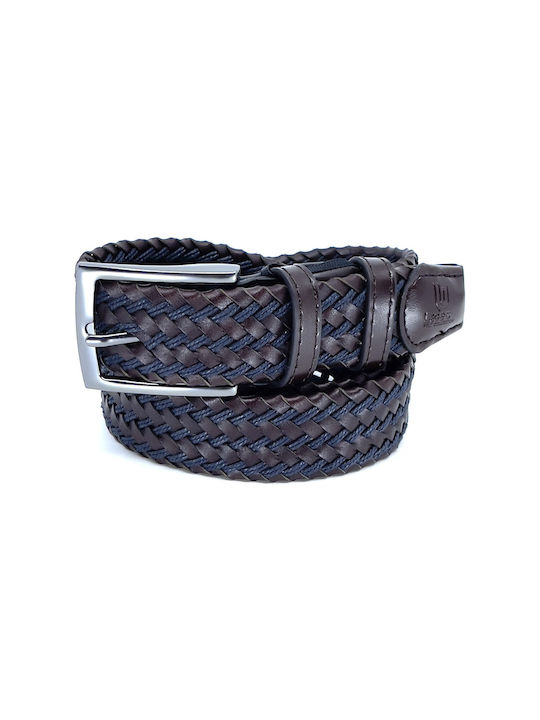 Legend Accessories Elastic Curea Bărbătească din Piele din Piele Tricotat Maro