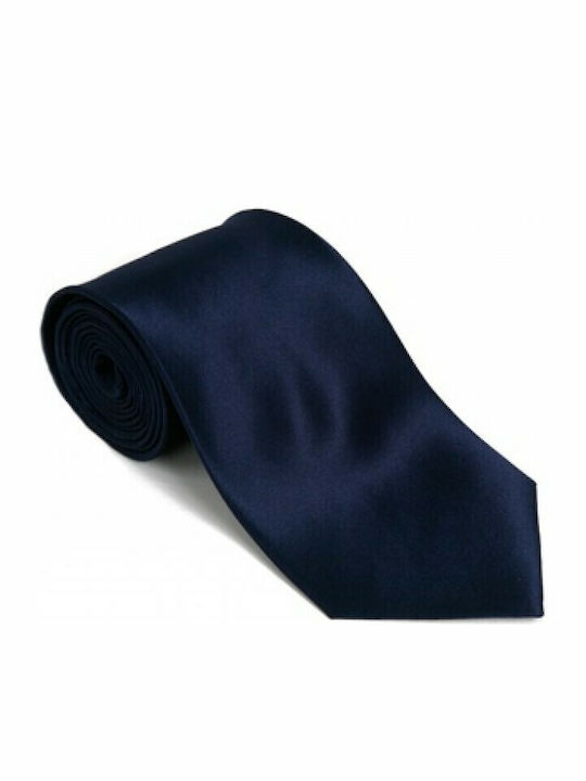 Herren Krawatte Seide Monochrom in Marineblau Farbe