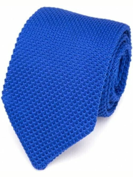 Epic Ties Men's Tie Silk Knitted Monochrome in Blue Color