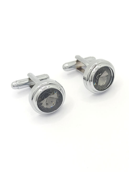 PS Silver Cufflinks of Steel Black