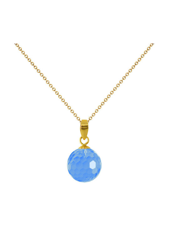 Margaritari Blauer Charm Tierkreiszeichen Waage aus 14K Gold Blau