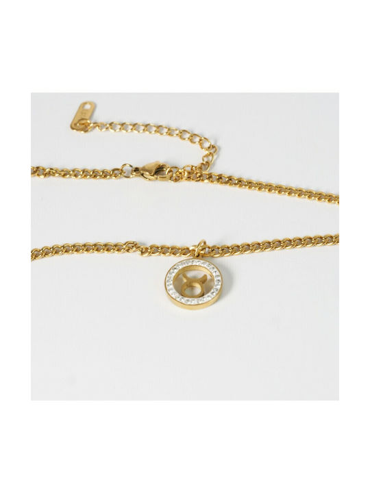 Halskette Tierkreiszeichen Vergoldet mit Perlen