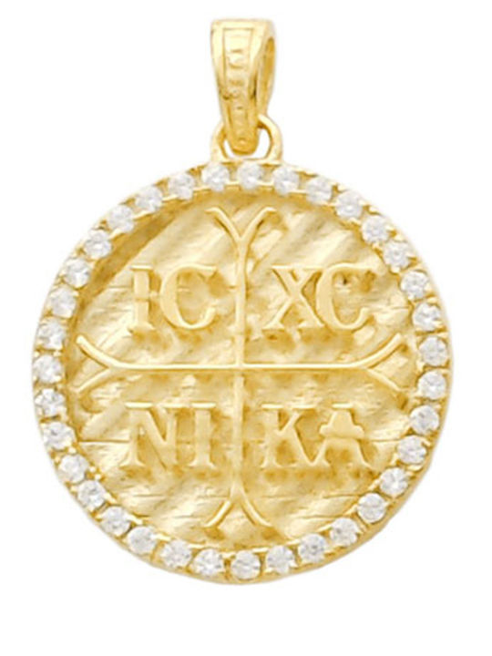 Goldjewels Halskette Doppelter Amulett aus Gold 14K