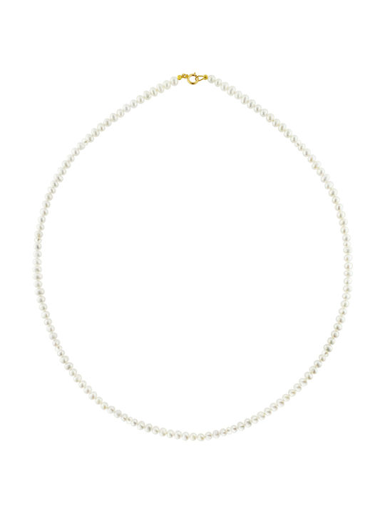 Halskette aus Weißgold 14K mit Perlen