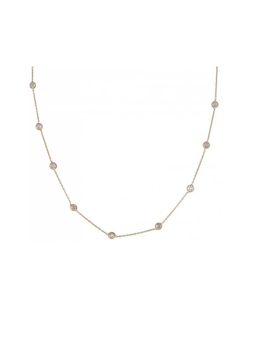 Necklace from Gold 14K with Zircon