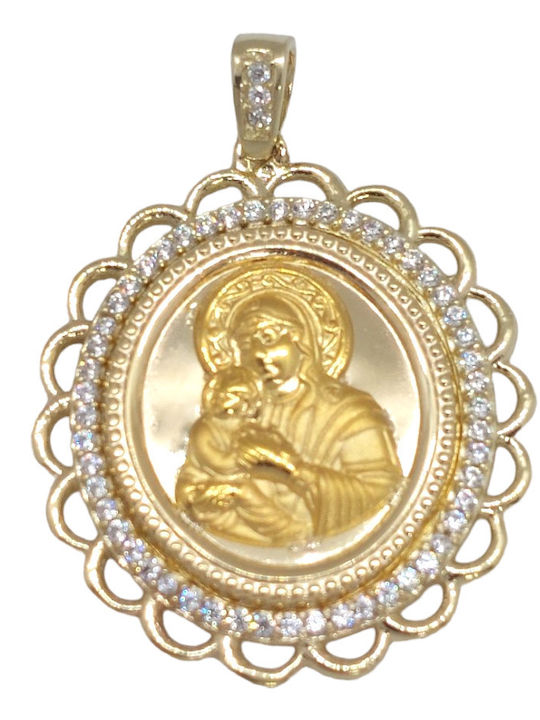 Rubini Colier Talisman Din Aur Galben 14 Carate